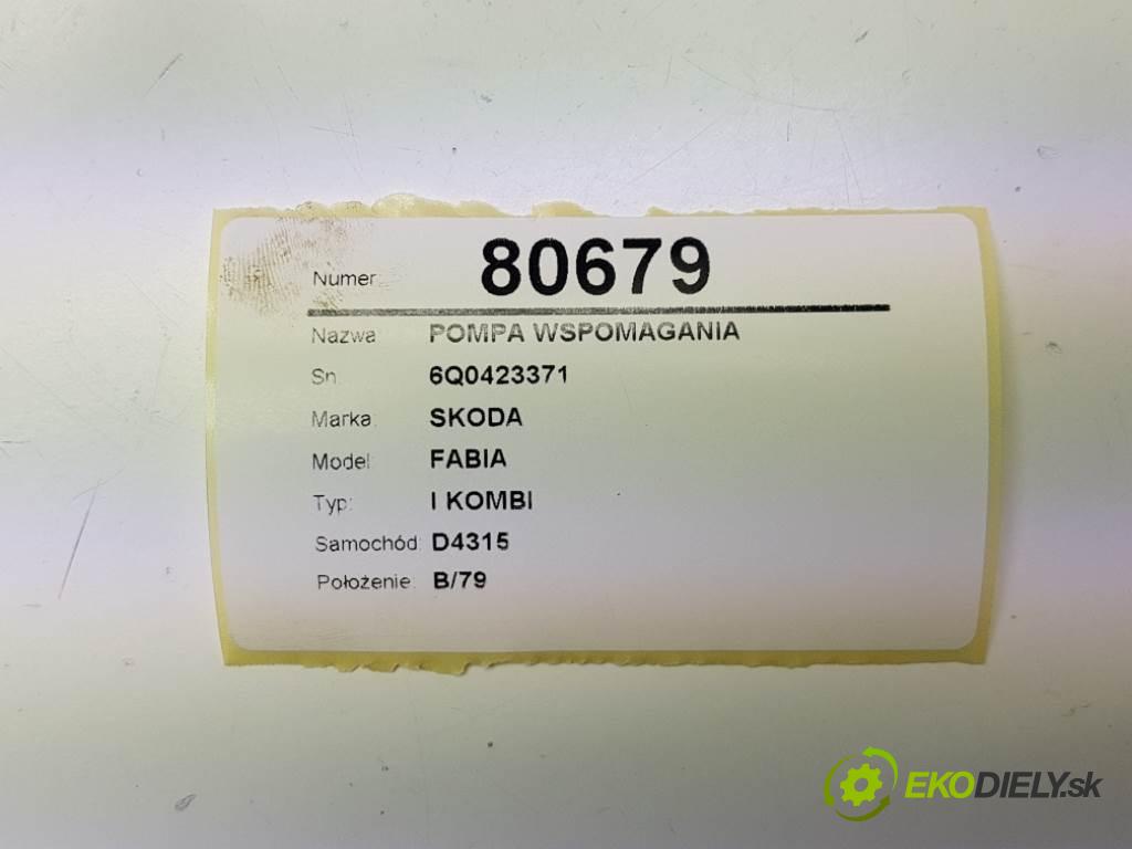 SKODA FABIA I KOMBI 2005 10 kW I KOMBI 1.9 TDI Pumpa servočerpadlo 6Q0423371 (Servočerpadlá, pumpy riadenia)