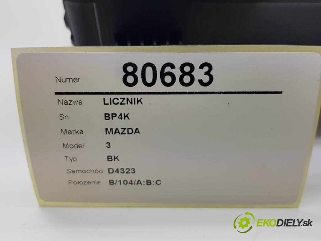 MAZDA 3 BK 2004 105 kW BK 1598 Prístrojovka BP4K  (Prístrojové dosky, displeje)