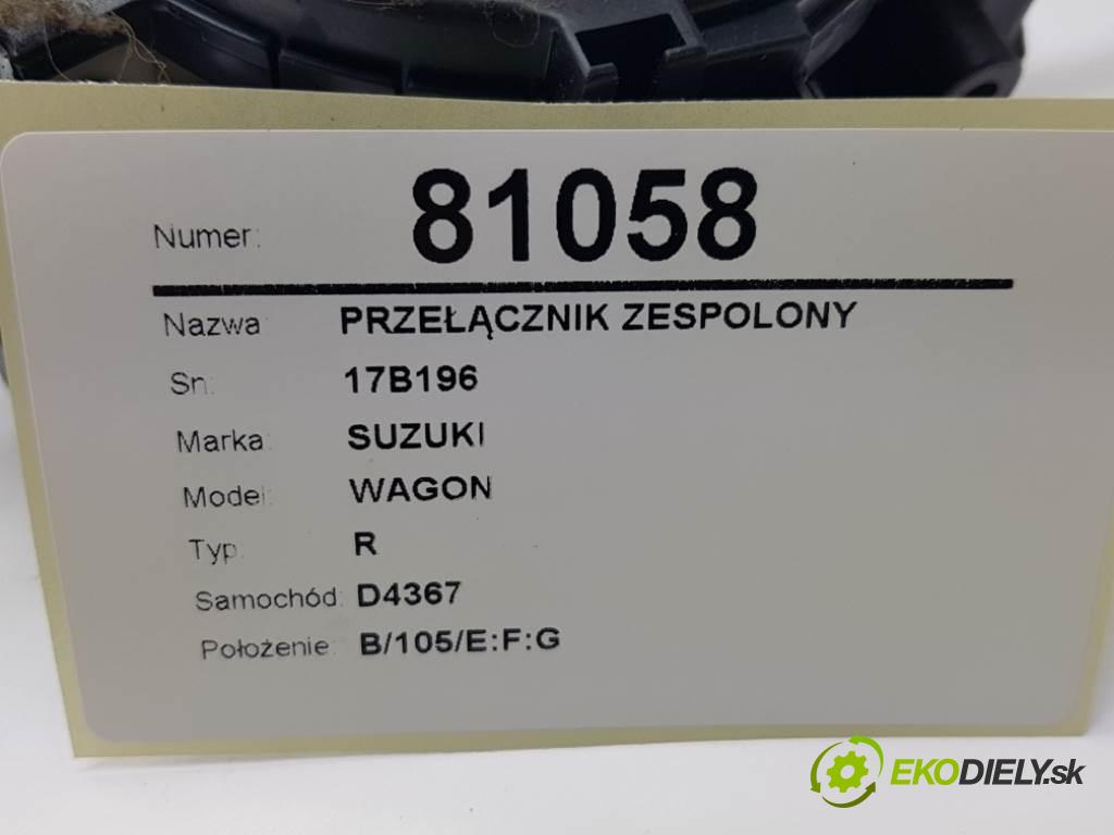 SUZUKI WAGON R 2000 48KW R 996 Prepínač kombinovaný 17B196 (Prepínače, spínače, tlačidlá a ovládače kúrenia)