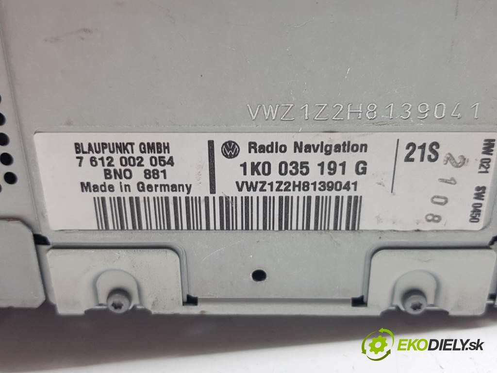 VOLKSWAGEN PASSAT B6 2006 77kW B6 1896 RADIO 1K0035191G (Audio zariadenia)
