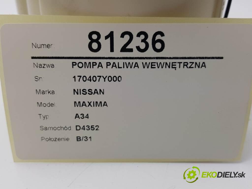 NISSAN MAXIMA A34 2005 258 kW A34 3498 Pumpa paliva vnútorná 170407Y000 (Palivové pumpy, čerpadlá, plaváky)