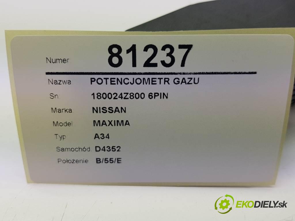 NISSAN MAXIMA A34 2005 258 kW A34 3498 Potenciometer plynového pedálu 180024Z800 6PIN (Pedále)