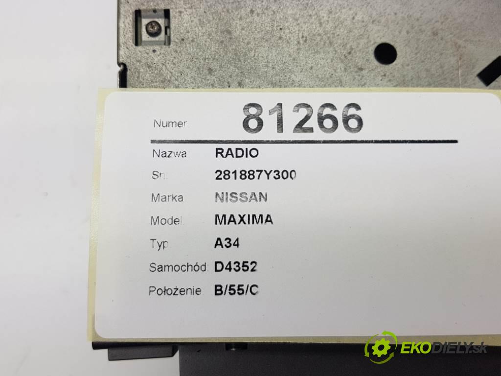 NISSAN MAXIMA A34 2005 258 kW A34 3498 RADIO 281887Y300 (Audio zariadenia)
