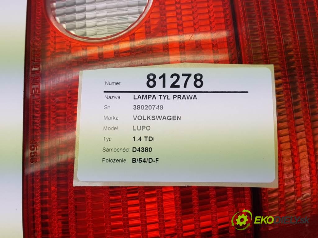 VOLKSWAGEN LUPO 1.4 TDI 2002 75 kW 1.4 TDI 1422 světlo zadní část pravá 38020748