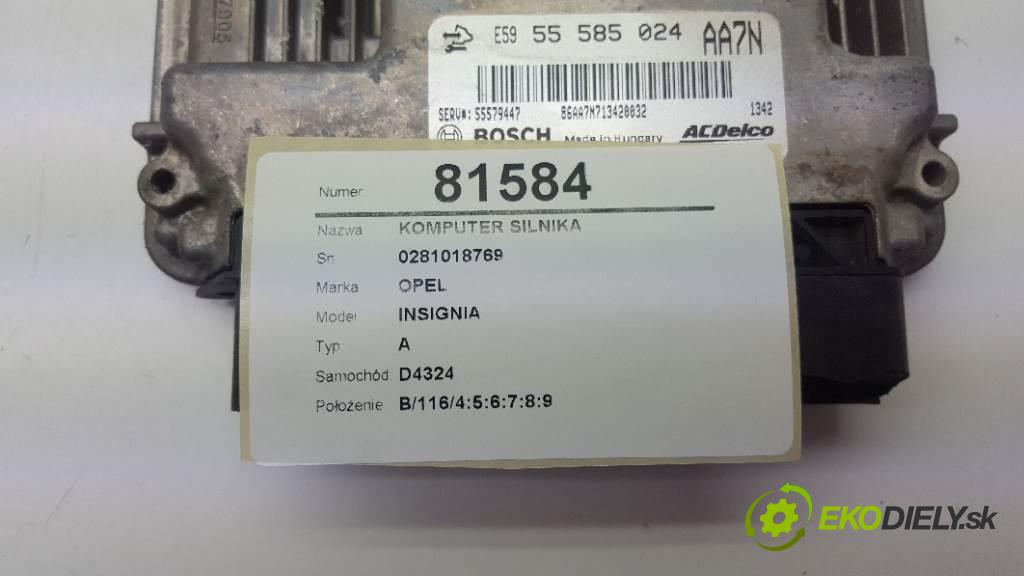 OPEL INSIGNIA A 2012 160 kW A 1956 riadiaca jednotka Motor 0281018769 (Riadiace jednotky)