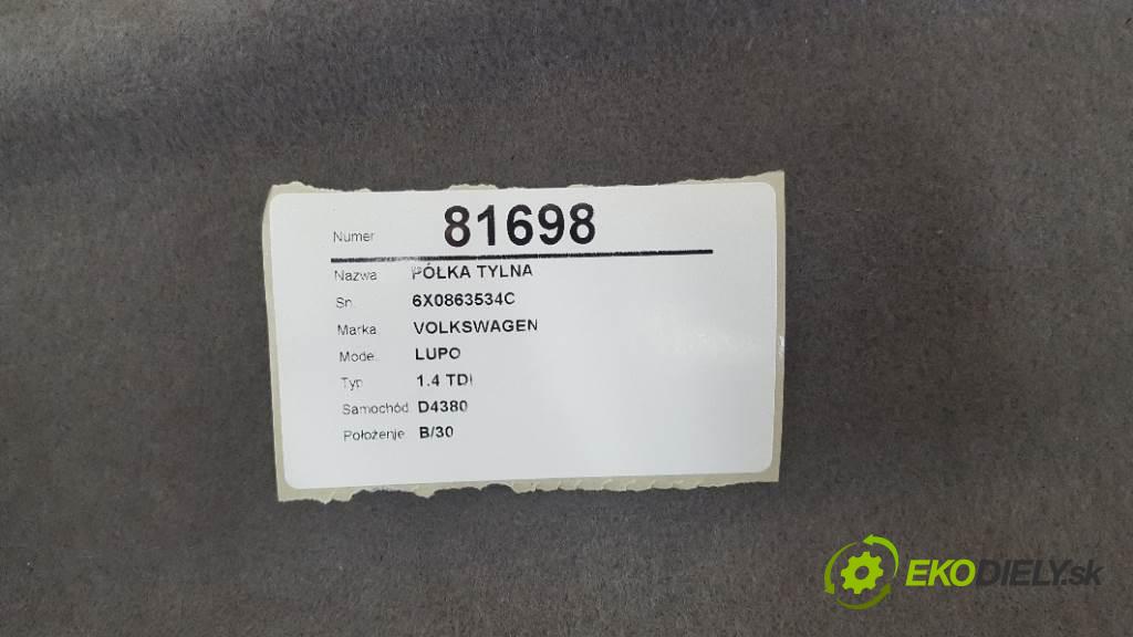 VOLKSWAGEN LUPO 1.4 TDI 2002 75 kW 1.4 TDI 1422 Pláto zadná 6X0863534C (Pláta zadné)