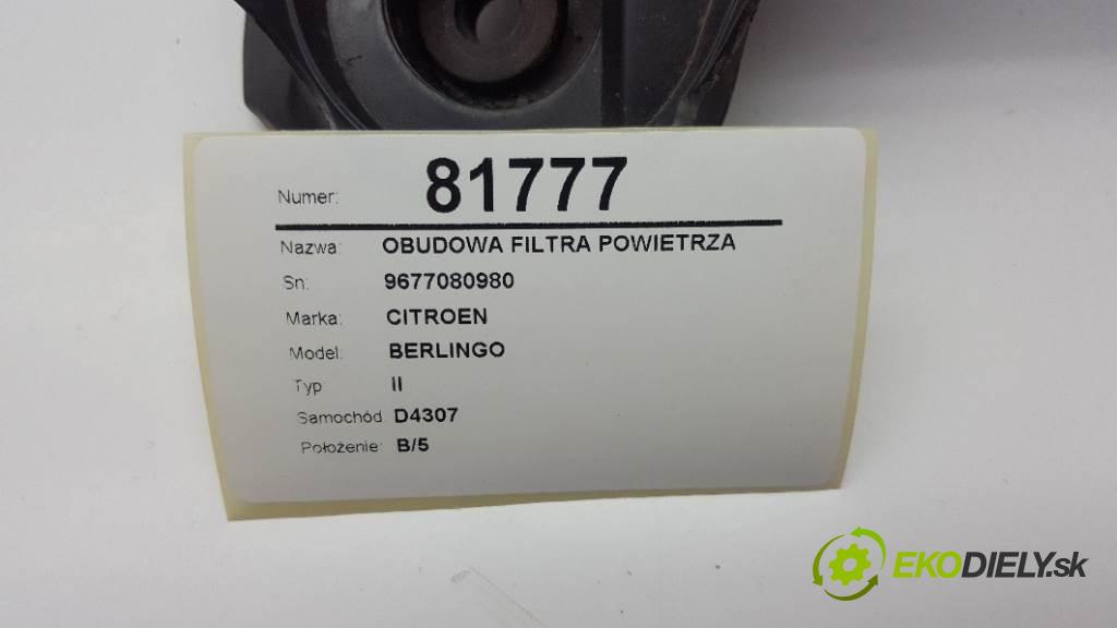 CITROEN BERLINGO II 2012 90 kW II 1560 obal filtra vzduchu 9677080980 (Kryty filtrů)