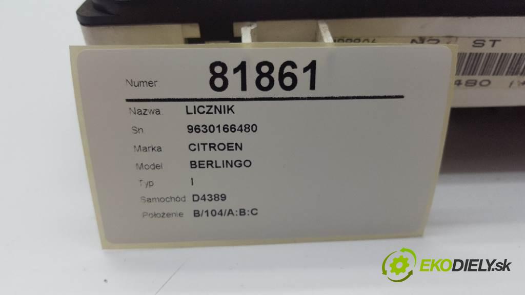 CITROEN BERLINGO I 1998 55kW I 1360 Prístrojovka 9630166480 (Prístrojové dosky, displeje)