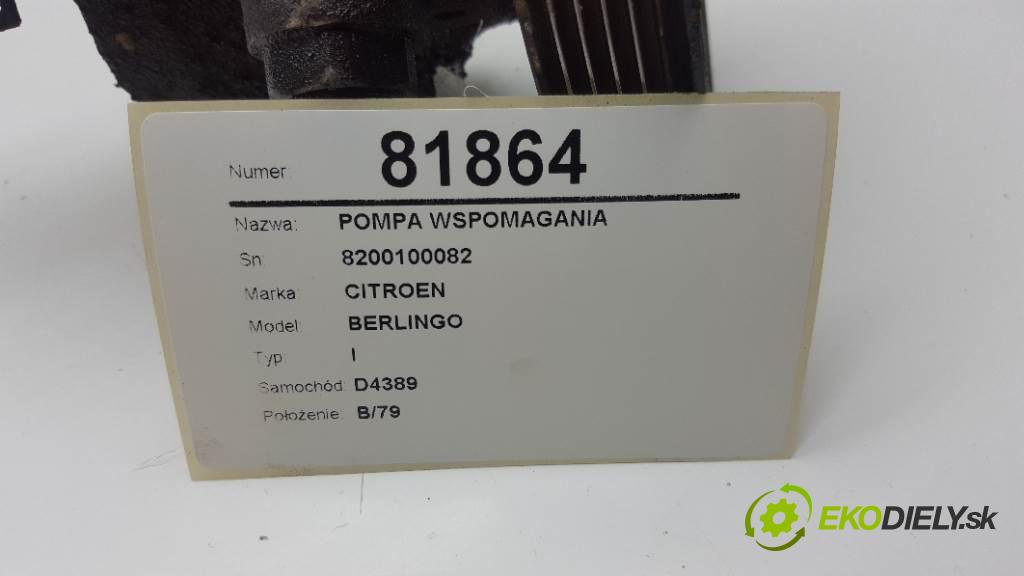 CITROEN BERLINGO I 1998 55kW I 1360 Pumpa servočerpadlo 8200100082 (Servočerpadlá, pumpy riadenia)