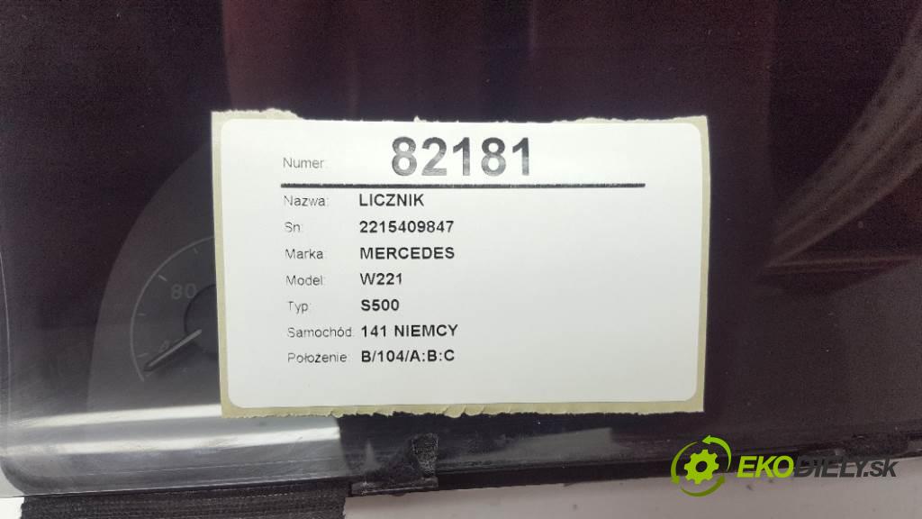 MERCEDES W221 S500 2008 388 kW S500 5.5 Prístrojovka 2215409847 (Prístrojové dosky, displeje)
