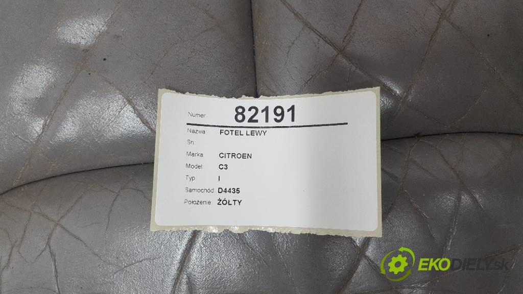 CITROEN C3 I 2003 81kW I 1587 sedadlo levý  (Sedačky, sedadla)