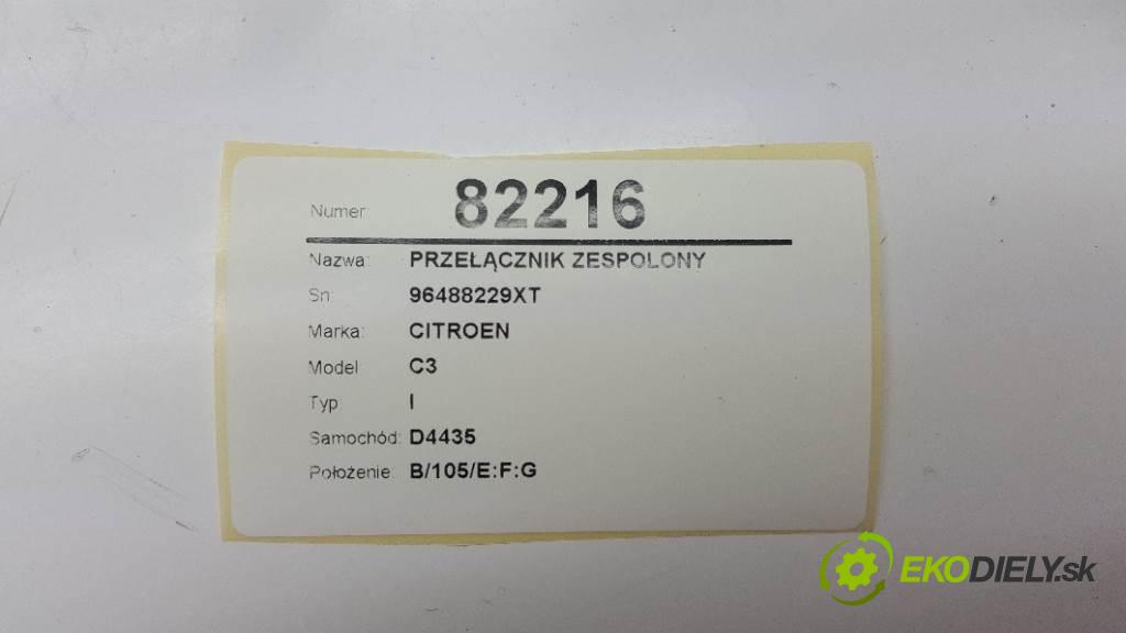CITROEN C3 I 2003 81kW I 1587 Prepínač kombinovaný 96488229XT (Prepínače, spínače, tlačidlá a ovládače kúrenia)
