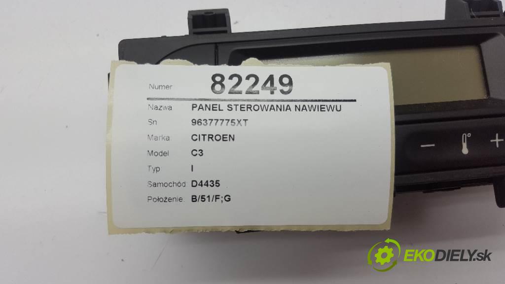 CITROEN C3 I 2003 81kW I 1587 Panel ovládania kúrenia 96377775XT (Prepínače, spínače, tlačidlá a ovládače kúrenia)