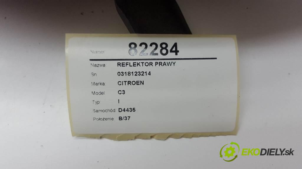 CITROEN C3 I 2003 81kW I 1587 Svetlomet pravy 0318123214 (Pravé)