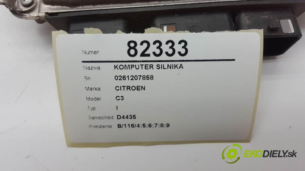 CITROEN C3 I 2003 81kW I 1587 riadiaca jednotka Motor 0261207858 (Riadiace jednotky)