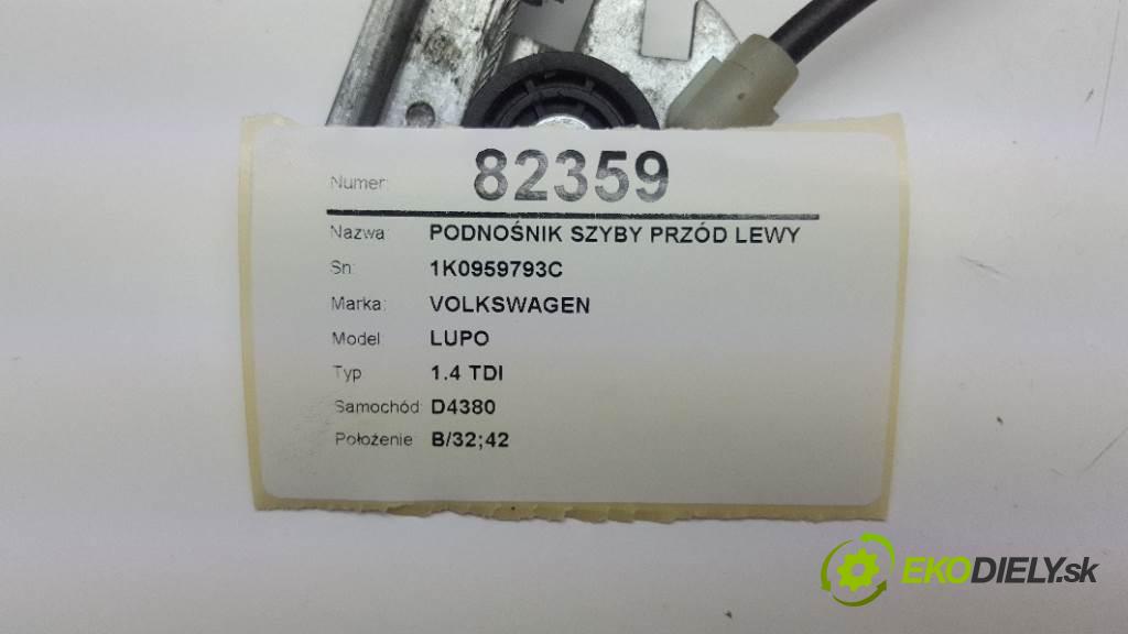 VOLKSWAGEN LUPO 1.4 TDI 2002 75 kW 1.4 TDI 1422 mechanismus okna přední část levý 1K0959793C