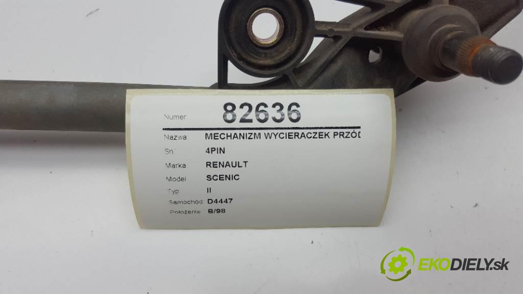 RENAULT SCENIC II 2006 88KW II 1870 Mechanizmus stieračov predný 4PIN  (Motorčeky stieračov predné)