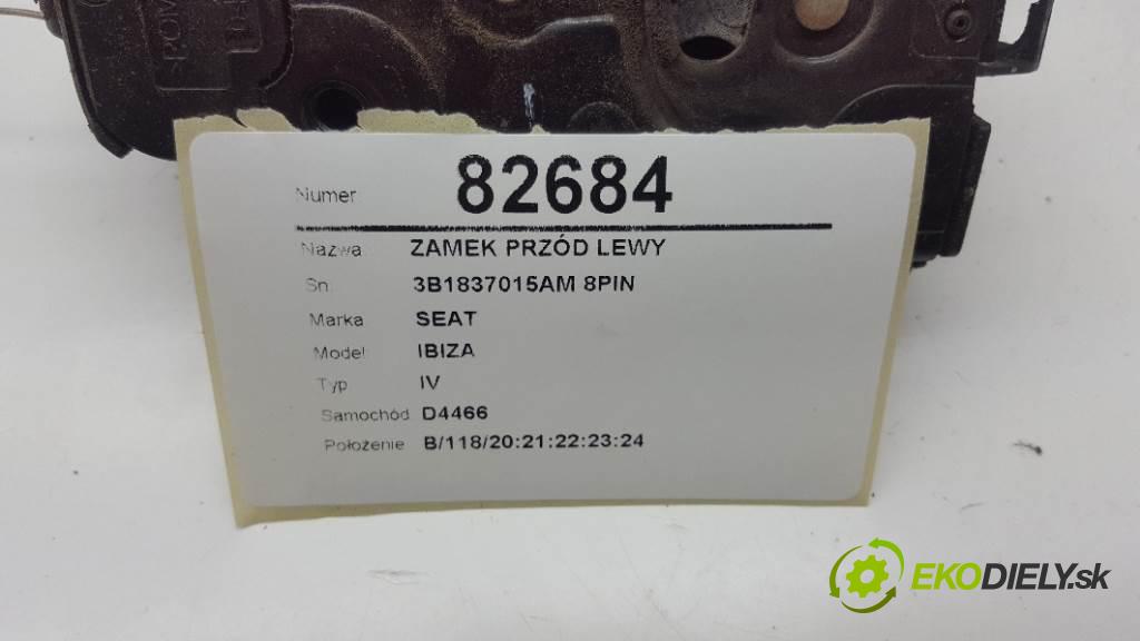 SEAT IBIZA IV 2006 75 kW IV 1390 zámok přední část levý 3B1837015AM 8PIN