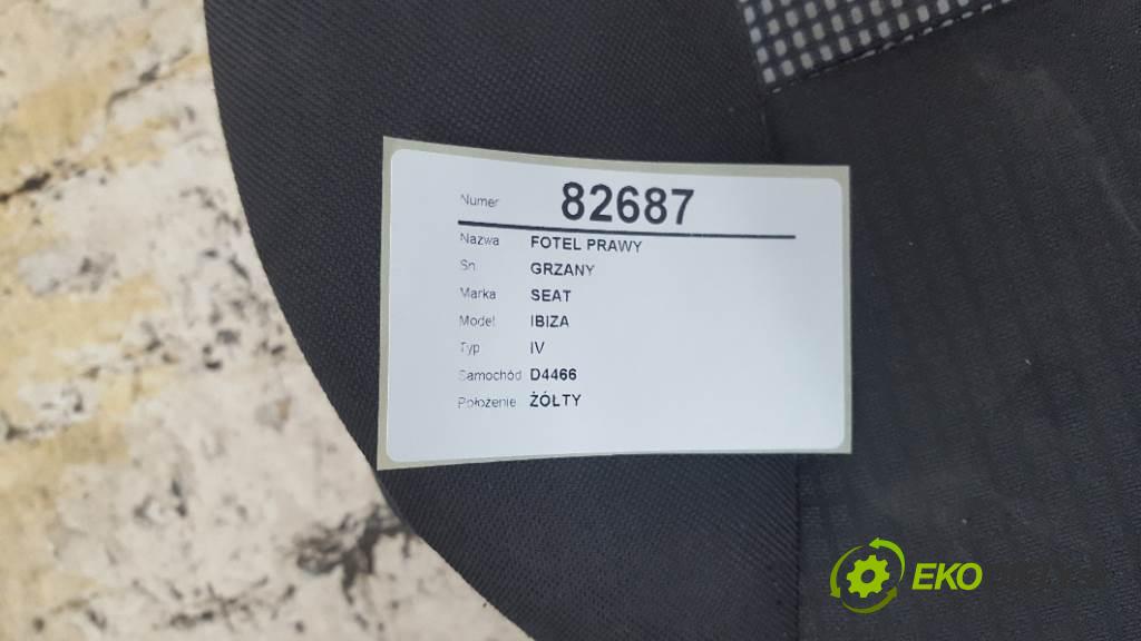 SEAT IBIZA IV 2006 75 kW IV 1390 Sedadlo pravy GRZANY (Sedačky, sedadlá)