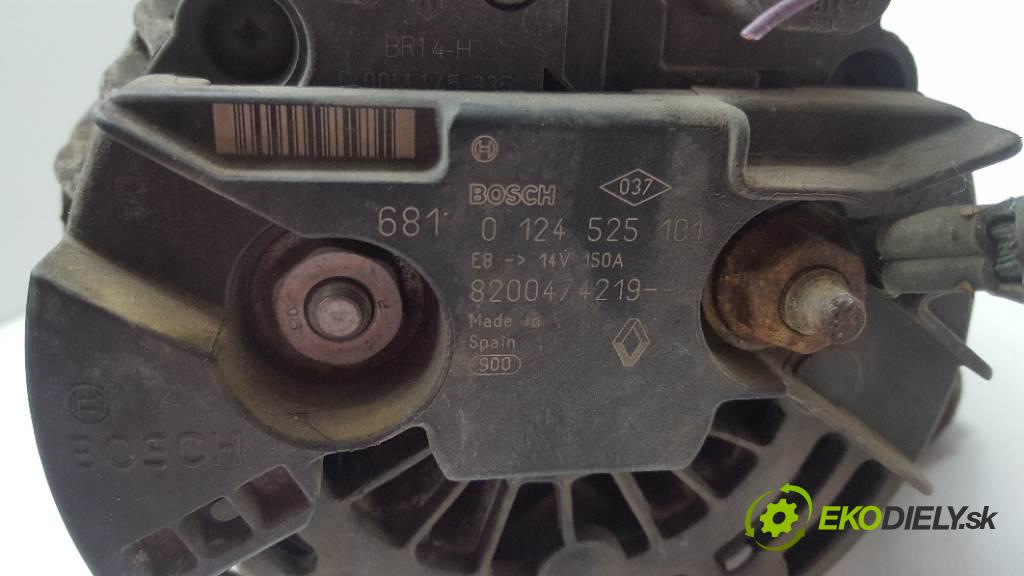 RENAULT SCENIC II 2006 88KW II 1870 Alternátor 0124525101/8200474219 (Alternátory)