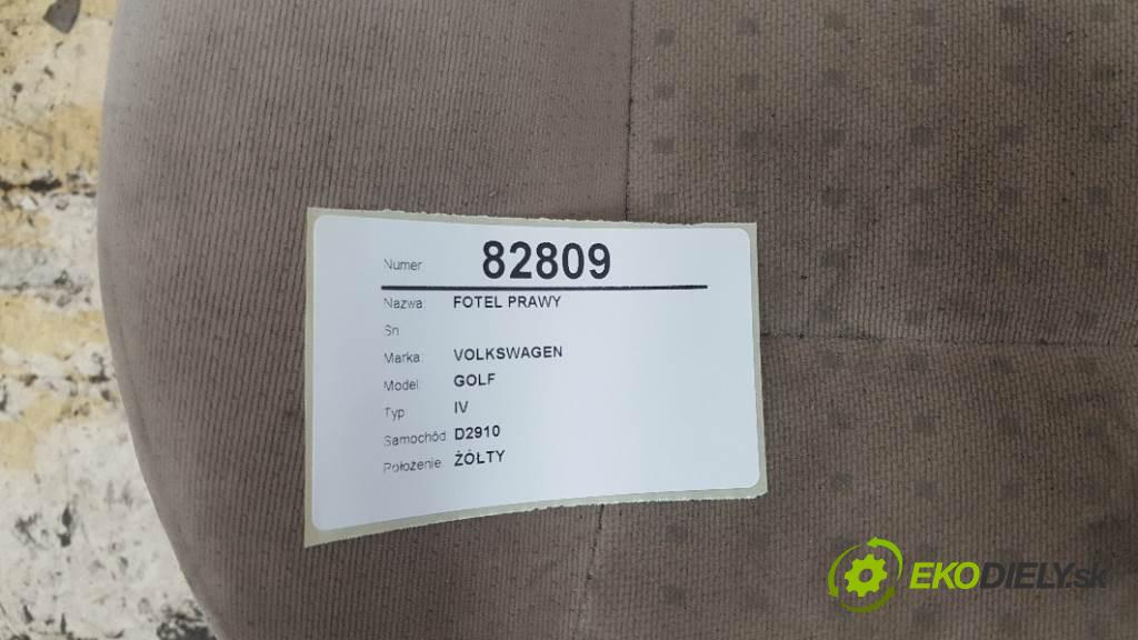 VOLKSWAGEN GOLF IV 1993 55KW IV 1598 Sedadlo pravy  (Sedačky, sedadlá)