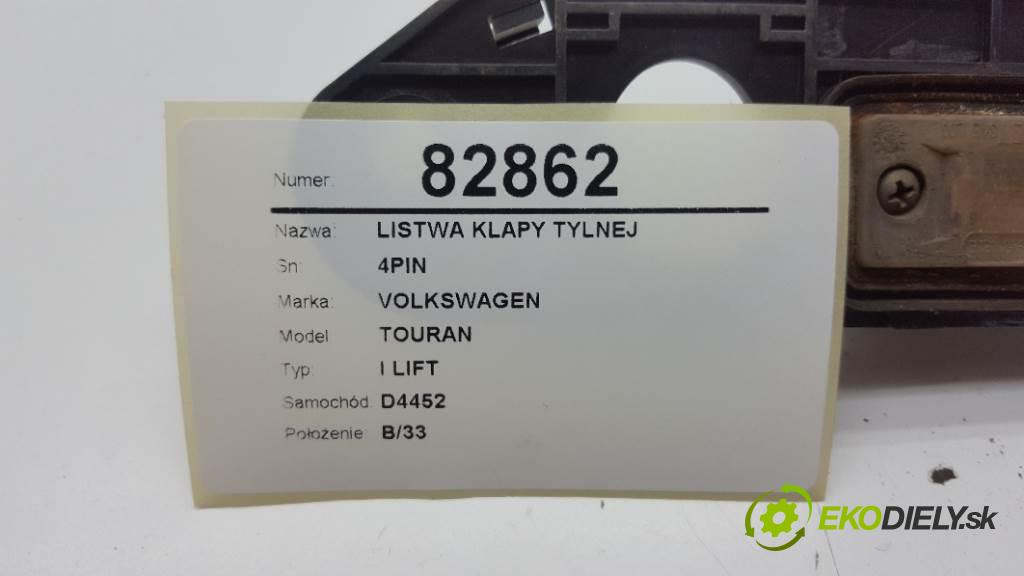 VOLKSWAGEN TOURAN I LIFT 2008 77KW I LIFT 1896 Lišta dverí zad 4PIN (Lišty)