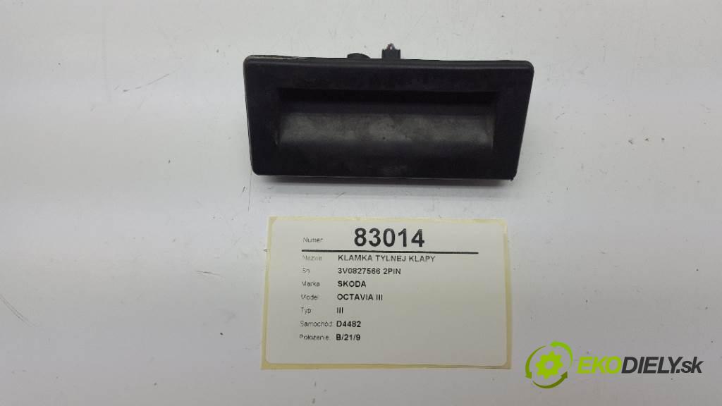 SKODA OCTAVIA III III 2018 85kw III 1598 klika zadní část dveří 3V0827566 2PIN