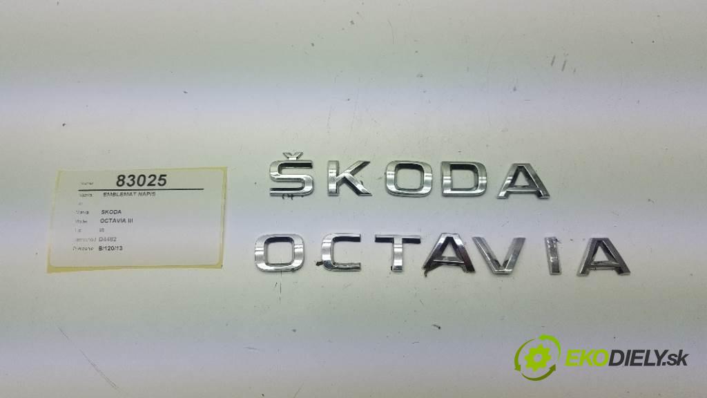 SKODA OCTAVIA III III 2018 85kw III 1598 znak nápis