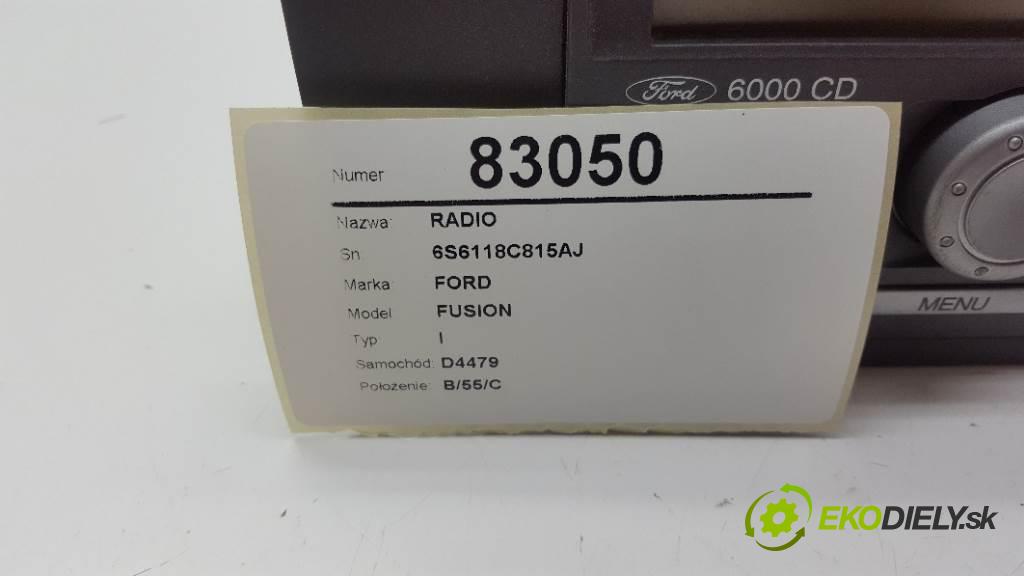 FORD FUSION I 2008 59kw I 1388 RADIO 6S6118C815AJ (Audio zariadenia)