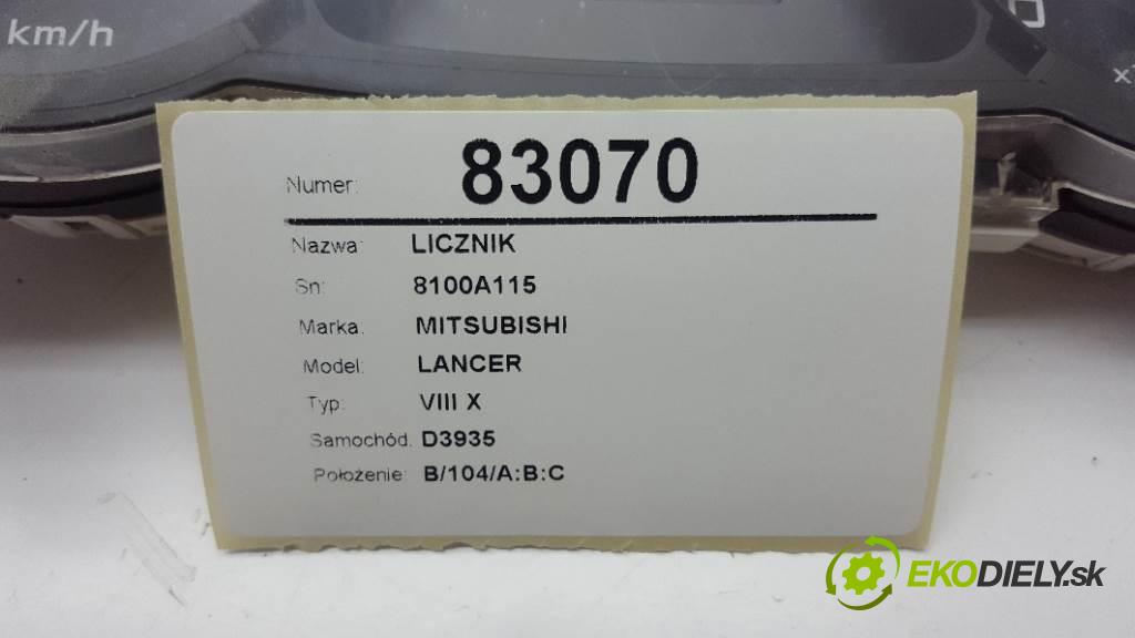 MITSUBISHI LANCER VIII X 2008 103kW VIII X 1968 Prístrojovka 8100A115 (Prístrojové dosky, displeje)