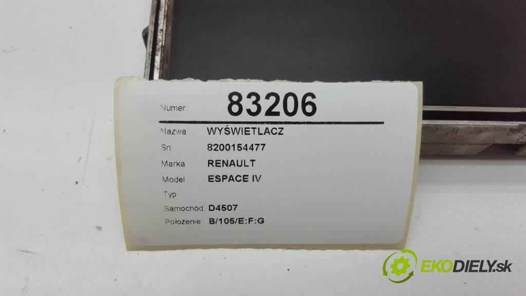 RENAULT ESPACE IV  2005 85kW    1870 Dislpej 8200154477 (Prístrojové dosky, displeje)