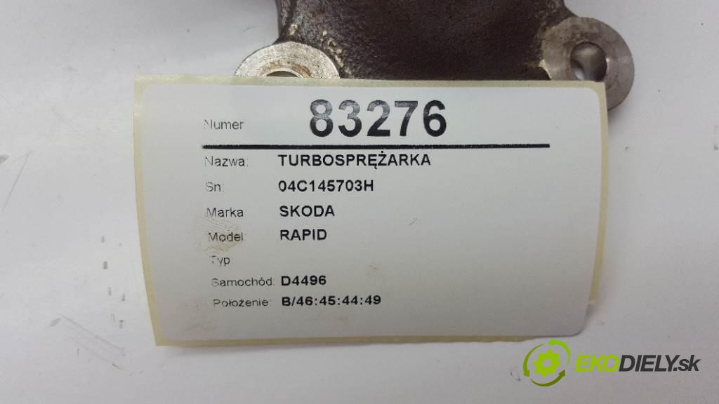 SKODA RAPID  2019 81kW    999 Turbodúchadlo,turbo 04C145703H (Turbodúchadlá (kompletné))