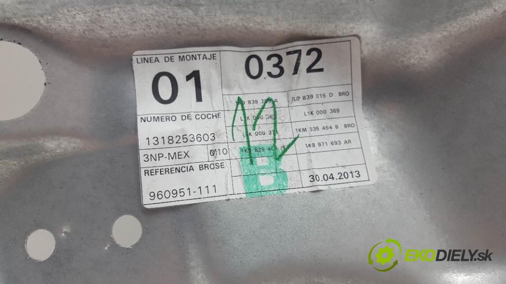 VOLKSWAGEN GOLF VI   2013 77 kw   1598 mechanismus okna zadní část levý 3C0959703B 1K9971693AR