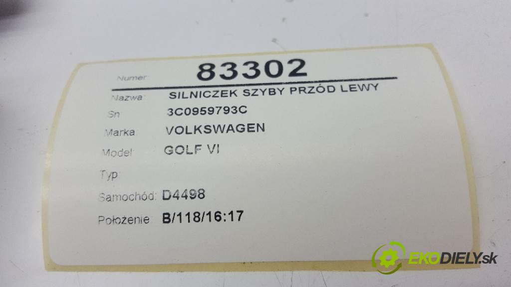 VOLKSWAGEN GOLF VI   2013 77 kw   1598 motorek okna přední část levý 3C0959793C
