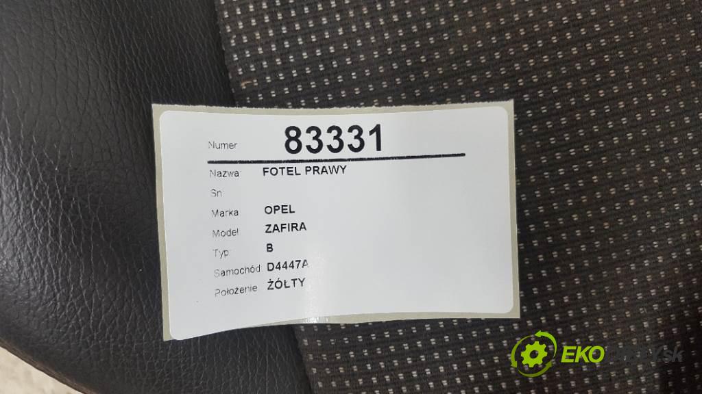 OPEL ZAFIRA B 2007 0 kW B 0 Sedadlo pravy  (Sedačky, sedadlá)