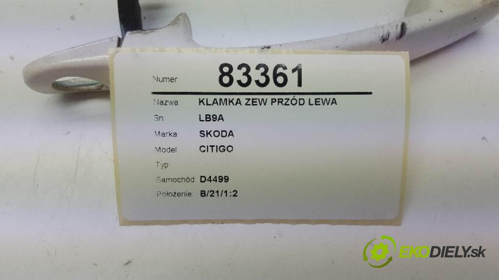 SKODA CITIGO  2017 44kw    999 Kľučka vonkajšia predný ľavá strana LB9A