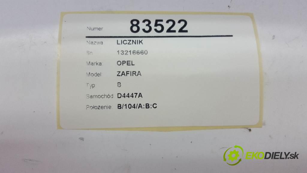 OPEL ZAFIRA B 2007 88kw B 1910 Prístrojovka 13216660 (Prístrojové dosky, displeje)