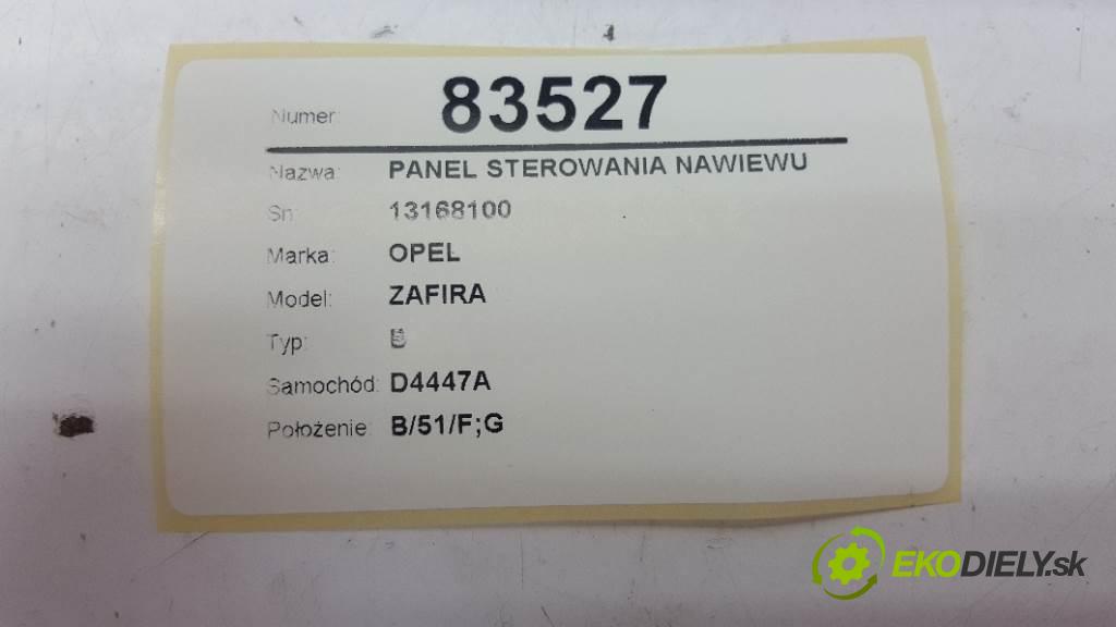 OPEL ZAFIRA B 2007 88kw B 1910 Panel ovládania kúrenia 13168100 (Prepínače, spínače, tlačidlá a ovládače kúrenia)