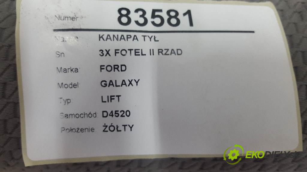 FORD GALAXY LIFT 2000 85kw LIFT 1896 Sedadlo zad 3X FOTEL II RZAD (Sedačky, sedadlá)