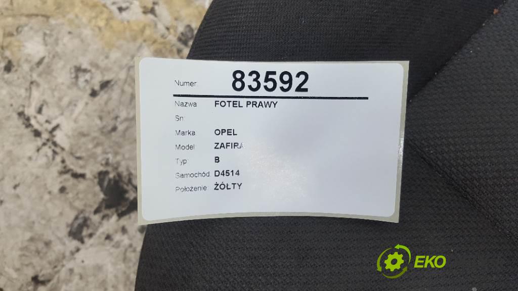 OPEL ZAFIRA B 2007 74kw B 1910 Sedadlo pravy  (Sedačky, sedadlá)