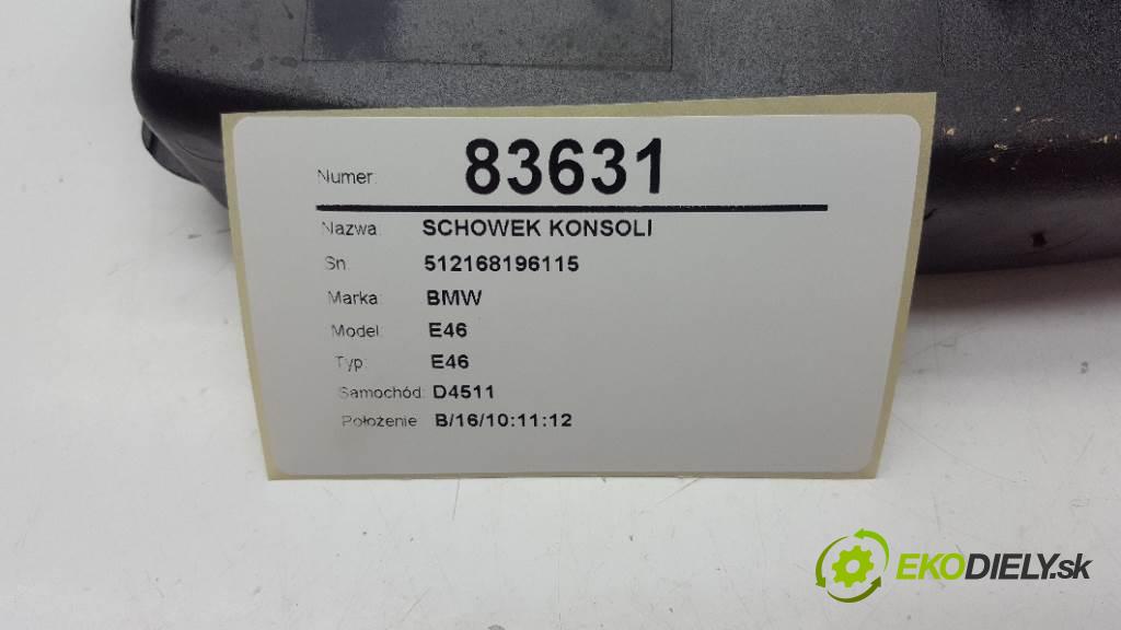 BMW E46 E46 2000 100kw E46 1951 Priehradka, kastlík prístrojovky 512168196115