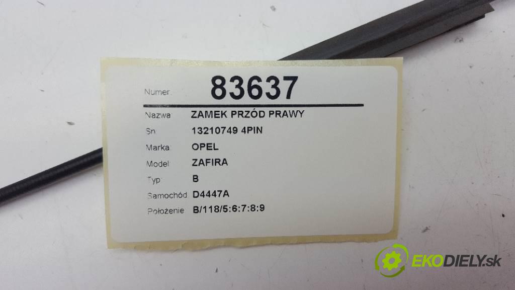 OPEL ZAFIRA B 2007 88kw B 1910 zámok přední část pravý 13210749 4PIN
