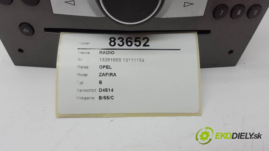 OPEL ZAFIRA B 2007 74kw B 1910 RADIO 13251056 13111163 (Audio zariadenia)