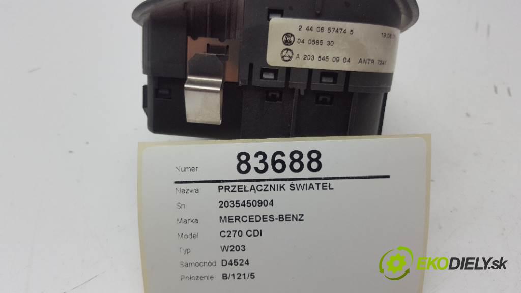 MERCEDES-BENZ C270 CDI W203 2001 125kw W203 2685 Prepínač svetiel 2035450904  (Prepínače, spínače, tlačidlá a ovládače kúrenia)