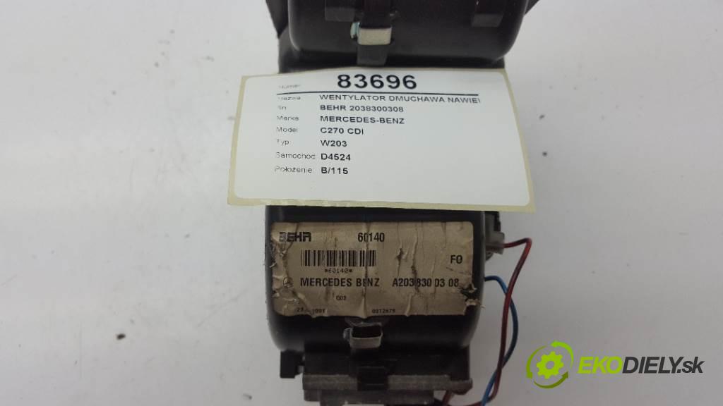 MERCEDES-BENZ C270 CDI W203 2001 125kw W203 2685 Ventilátor ventilátor kúrenia BEHR 2038300308 (Ventilátory kúrenia)