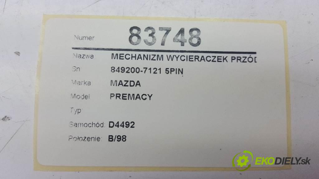 MAZDA PREMACY   2001 74kw   1840 Mechanizmus stieračov predný 849200-7121 5PIN (Motorčeky stieračov predné)