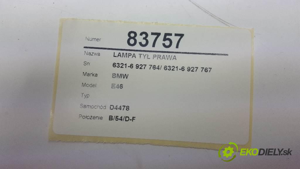 BMW E46  2002 85kW   1796 světlo zadní část pravá 6321-6 927 764/ 6321-6 927 767