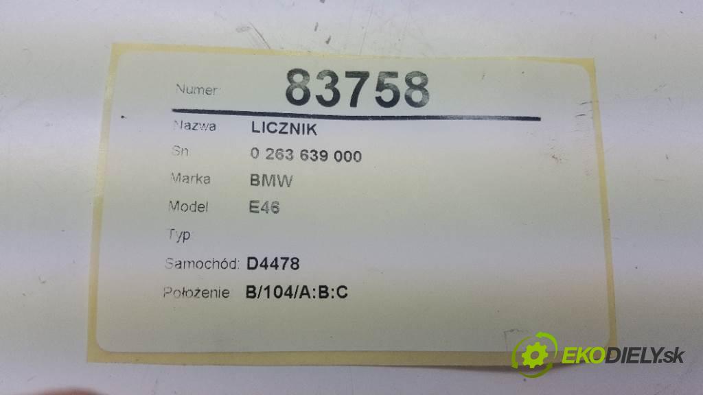 BMW E46  2002 85kW   1796 Prístrojovka 0 263 639 000 (Prístrojové dosky, displeje)