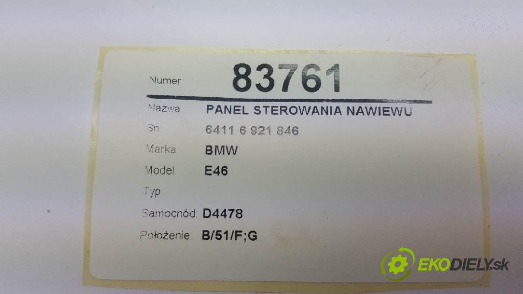 BMW E46  2002 85kW    1796 Panel ovládania kúrenia 6411 6 921 846 (Prepínače, spínače, tlačidlá a ovládače kúrenia)
