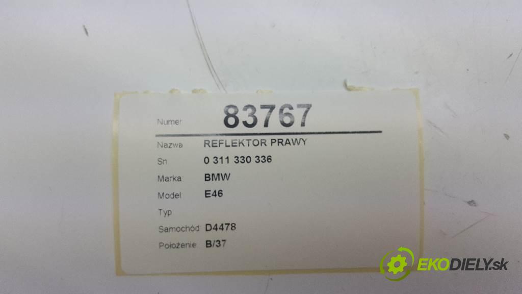 BMW E46  2002 85kW   1796 světlomet pravý 0 311 330 336